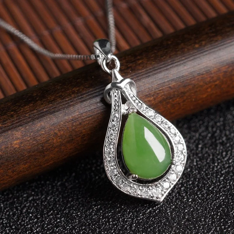 Encased Hetian Jade Pendant Necklace — Kay's Pearl